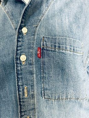 Vintage Levi's red tag Light Blue Denim Shirt with Red Tab